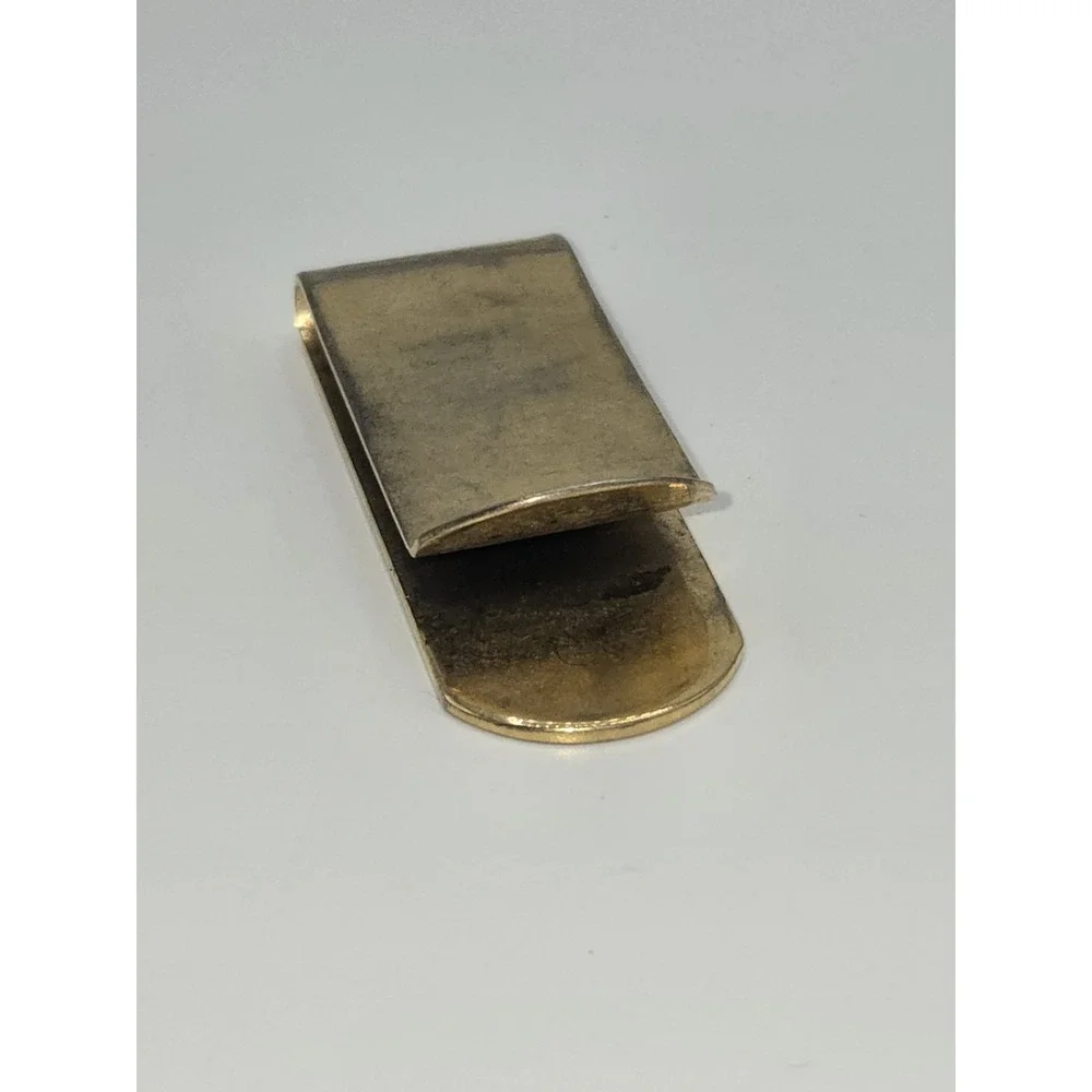 Vintage Gold Tone Money Clip Engraved Initial BS Retro Minimalist‎